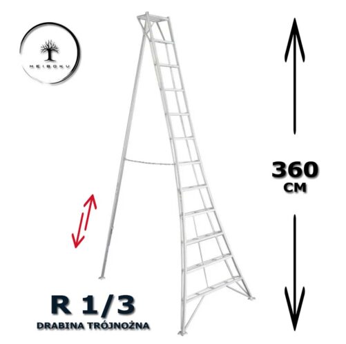 Drabina ogrodowa trójnożna 360 cm R 1/3